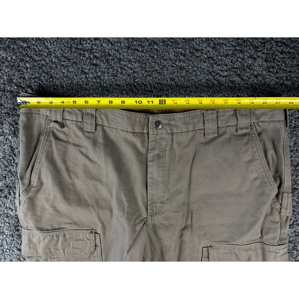 True Religion Mens Cargo Pants Olive Green Straight Leg Contrast Stitch Size 34